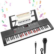Teclado de piano TWFRIC 61 teclas Upgrade Kids com teclas iluminadas