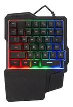 Teclado De Uma Mão Gamer Briwax Ba-502 Português Preto Rgb