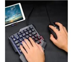 Teclado de Uma Mão Usb Rgb Multimídia Computador Notebook Celular Gamer Jogo 35 Teclas Led - New