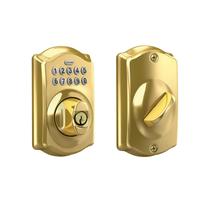 Teclado Deadbolt Schlage BE365 CAM 505 Camelot Bright Brass
