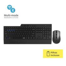 Teclado e Mouse 8200T Sem Fio Bluetooth 2.4 Ghz com Pilha Preto Rapoo - RA005