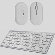 Teclado e Mouse Bluetooth Branco Compatível Macbook