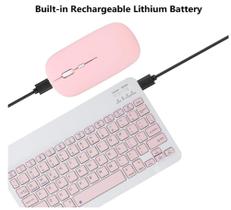 Teclado e mouse Bluetooth recarregável, ultrafino, portátil, compacto, s fio, para tablet, celular, - Victory