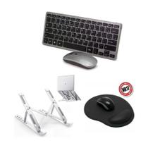Teclado E Mouse Bluetooth+ Sup +mouse Pad P/ Notebook