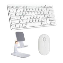 Teclado e Mouse Bluetooth, Suporte para Galaxy Tab A7 Lite SM T220/225 8,7" Branco