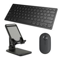 Teclado e Mouse Bluetooth, Suporte para Galaxy Tab A7 Lite SM T220/225 8,7" Preto