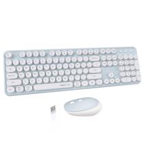 Teclado e mouse Combos UBOTIE Colorful Wireless Verde-Branco