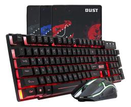 Teclado e mouse duox51 design ergonômico e iluminação rgb - BBR Toys