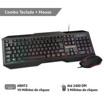 Teclado E Mouse Gamer 2400dpi Com Fio Led Multilaser - Tc239