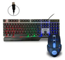 Teclado E Mouse Gamer Lehmox HYPER G.T Semi-mecânico Rgb Com Apoio de Punho Ley-45