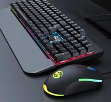 Teclado e Mouse Gamer Mecânico Abnt2 Gamer Rgb Switch Blue
