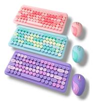 Teclado E Mouse Hk08 Sem Fio Portátil Usb Com Receptor