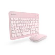 Teclado e mouse kit bluetooth sem fio ultra fino hk8880 rosa xtrad Teclado e mouse kit bluetooth sem fio ultra fino hk8880 rosa xtrad