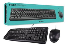 Teclado e mouse kit com fio logitech mk120