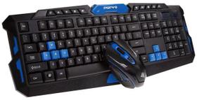 Teclado E Mouse Kit Gamer Sem Fio Wireless 1600 Dpi Hk8100