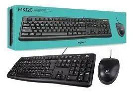 Teclado E Mouse Logitech MK120, Resistente À Água, 1000DPI, Preto, ABNT2 - 920-004429