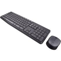 Teclado e Mouse Logitech MK235 Sem Fio Resistente à Água Cinza ABNT2