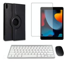 Teclado E Mouse + Película E Capa Giratória compatível com iPad 9 A2602