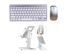 Teclado e Mouse S/ Fio Wireless P/ Tablet SM Galaxy A7 T500/ T505 + Suporte Ergonômico - FAM