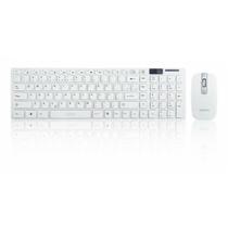 Teclado E Mouse Sem Fio 2.4Ghz Branco Exbom - Bk-S1000