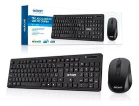 Teclado E Mouse Sem Fio Abnt Ii 2.4ghz Bk-s1000f Exbom1000f