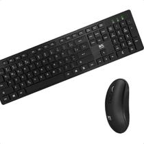 Teclado e Mouse Sem Fio Basico Preto Design Confortável Durável e Resistente