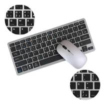 Teclado e Mouse Sem Fio Bluetooth 5.0 Preto Compatível PC Notebook