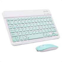 Teclado e Mouse Sem Fio Bluetooth Recarregável Verde Teclado e Mouse Sem Fio Bluetooth Recarregável Verde