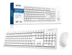Teclado e Mouse Sem Fio Branco Teclado e Mouse Sem Fio Branco