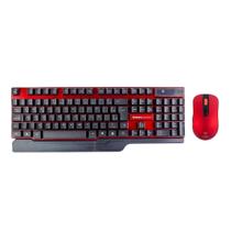Teclado e Mouse Sem Fio Kross Wireless, USB, ABNT2, Vermelho e Preto - KE-KM553V1 - Kross Elegance
