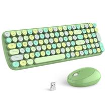 Teclado e mouse sem fio MoFii ergonômico em tamanho real, verde Teclado e mouse sem fio MoFii ergonômico em tamanho real, verde