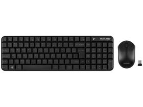 Teclado e Mouse Sem Fio Multi Multimídia Slim 2.4Ghz ABNT2 Preto - TC183