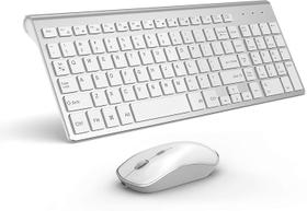 Teclado e Mouse sem fio recarregável - Fino e Silencioso, longa bateria para PC e laptop - J JOYACCESS