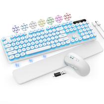 Teclado e mouse sem fio retroiluminados pela máquina de escrever Trueque
