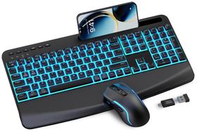 Teclado e Mouse Sem Fio SABLUTE KM25Pro Recarregável RGB