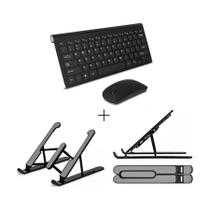 Teclado E Mouse Sem Fio + Sup. Para Notebook Book Core I5 Cor Do Teclado Preto