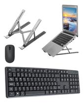 Teclado E Mouse Sem Fio + Suporte Para Notebook Dell