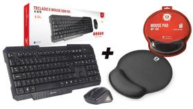 Teclado e Mouse Usb Sem Fio Abnt2 Wireless + Mouse Pad MP-100 Preto C3 Tech Teclado e Mouse Usb Sem Fio Abnt2 Wireless + Mouse Pad MP-100 Preto C3 Tech