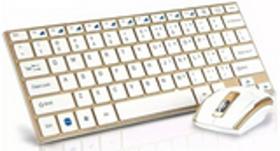Teclado E Mouse Wireless Hk-3910 Dourado Sem Fio Ultrafino Teclado E Mouse Wireless Hk-3910 Dourado Sem Fio Ultrafino