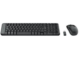 Teclado e Mouse Wireless Logitech MK220 USB Preto sem Fio