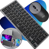 Teclado E Mousesem Fio Bluetooth Slim Abnt Notebook Tablet