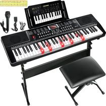Teclado e Piano IMGZAR 61 Teclas com Suporte, Banco e Microfone
