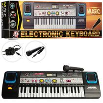 Teclado Elétrico Musical Infantil Com Microfone E Fonte - Toy king