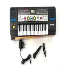 Teclado Elétrico Musical Infantil com microfone e fonte - toys