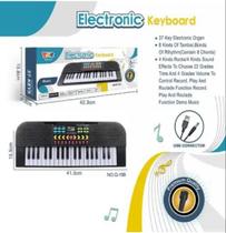 Teclado Eletrônico com Microfone 37 Teclas Preto TK-AB4806 - Toy King Teclado Eletrônico com Microfone 37 Teclas Preto TK-AB4806 - Toy King