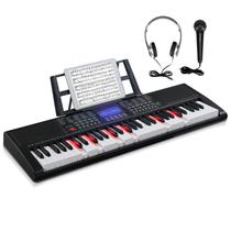 Teclado Eletrônico de Piano GLARRY 61 Teclas com Luzes e Tela LCD