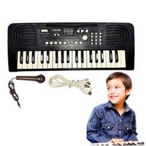 Teclado Eletrônico Infantil Microfone 37 Teclas 6 Musicas