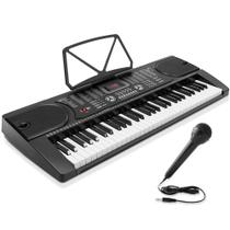 Teclado Eletrônico Portátil de 61 Teclas com Microfone Preto Teclado Eletrônico Portátil de 61 Teclas com Microfone Preto