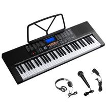 Teclado Eletrônico Portátil GLARRY com 61 Teclas, Tela LCD, Microfone, Fones, Suporte para Partitura, Fonte de Energia, 3 Modos de Ensino, Caixas de Som Integradas, Teclado Duplo Teclado Eletrônico Portátil GLARRY com 61 Teclas, Tela LCD, Microfone, Fones, Suporte para Partitura, Fonte de Energia, 3 Modos de Ensino, Caixas de Som Integradas, Teclado Duplo