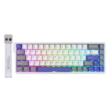 Teclado EPOMAKER Aula WIN68 HE Magnético 65% com fio cinza, branco e azul